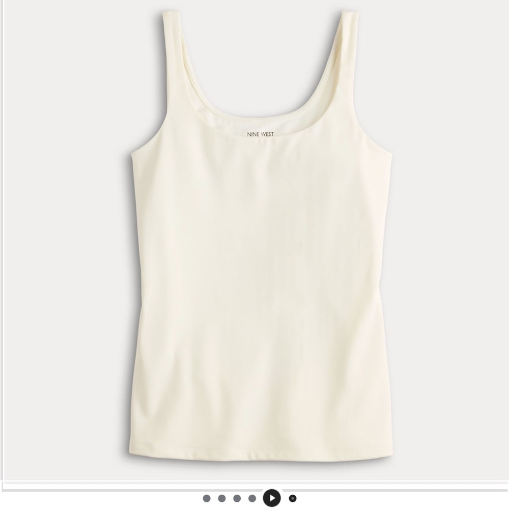 Women's Nine West Double Scoop Neck Sculpt Tank Top